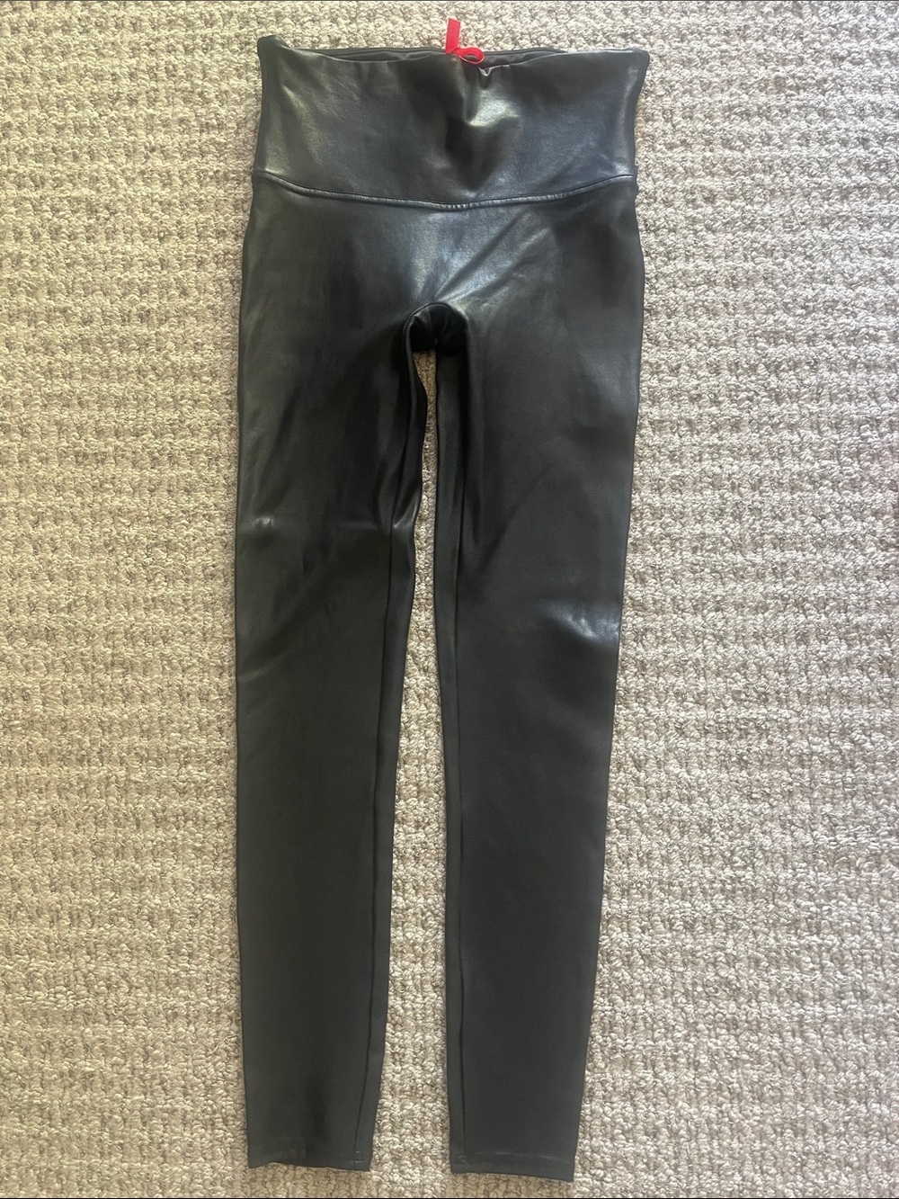 SPANX Black Faux Leather-Look Leggings